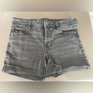 American Eagle Women's Black Distressed Denim Shorts